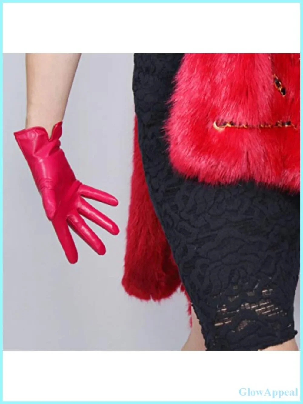 Women's Real Leather Gloves Imported Goatskin Wrist Short Winter Warm Driving